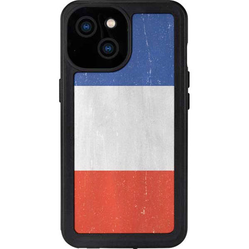 French Flag Distressed iPhone 13 Mini Waterproof Case